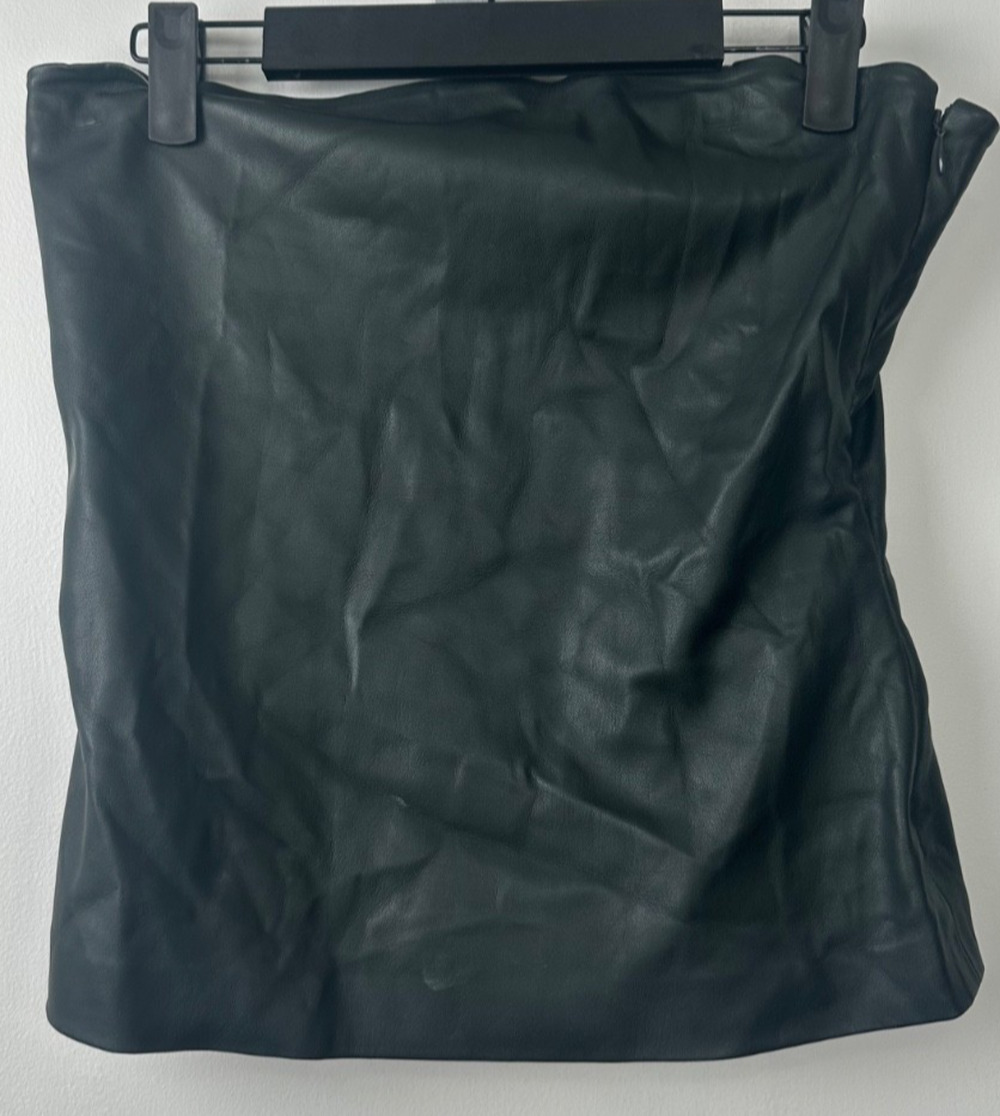 Susana Monaco M Faux Vegan Leather Corset Tube Top XL Bustier $168 Side zip D35